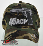 WHOLESALE NEW! 45 ACP PISTOL GUN CAMO CAP HAT