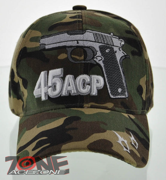 WHOLESALE NEW! 45 ACP PISTOL GUN CAMO CAP HAT
