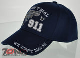 NEW! WE DON'T DIAL 911 PISTOL GUN CAP HAT N1 NAVY