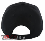 NEW! EAGLE USA CENTER FLAG HEAD BASEBALL CAP HAT BLACK