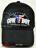 NEW! RODEO US FLAG COWBOY CAP HAT BLACK