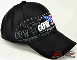 NEW! RODEO US FLAG COWBOY CAP HAT BLACK