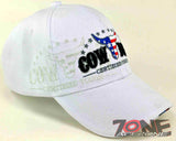 NEW! RODEO US FLAG COWBOY CAP HAT WHITE