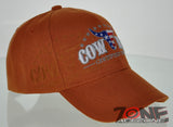 NEW! RODEO US FLAG COWBOY CAP HAT ORANGE