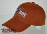 NEW! RODEO US FLAG COWBOY CAP HAT ORANGE