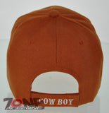 NEW! RODEO US FLAG COWBOY CAP HAT ORANGE