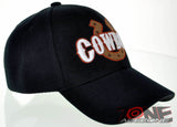 NEW! RODEO COWBOY HORSE HORSESHOE CAP HAT BLACK