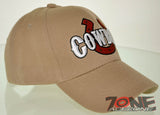 NEW! RODEO COWBOY HORSE HORSESHOE CAP HAT TAN
