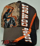 NEW! RODEO BRONCO LASSO 100% COWBOY RODEO CAP HAT BROWN