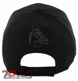 NEW! BLACK HORSE RODEO BELT CAP HAT BLACK