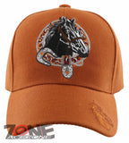 NEW! BLACK HORSE RODEO BELT CAP HAT ORANGE