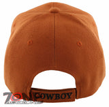 NEW! RODEO BIG COWBOY MEN LASSO CAP HAT ORANGE