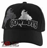NEW! RODEO COWBOYS SHADOW CAP HAT BLACK