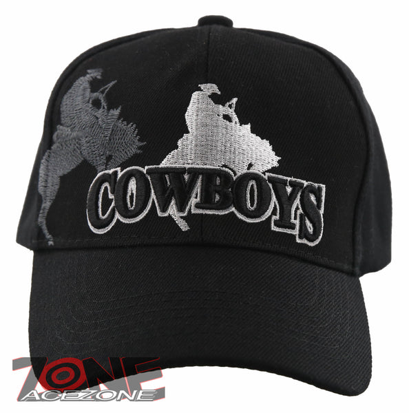 NEW! RODEO COWBOYS SHADOW CAP HAT BLACK