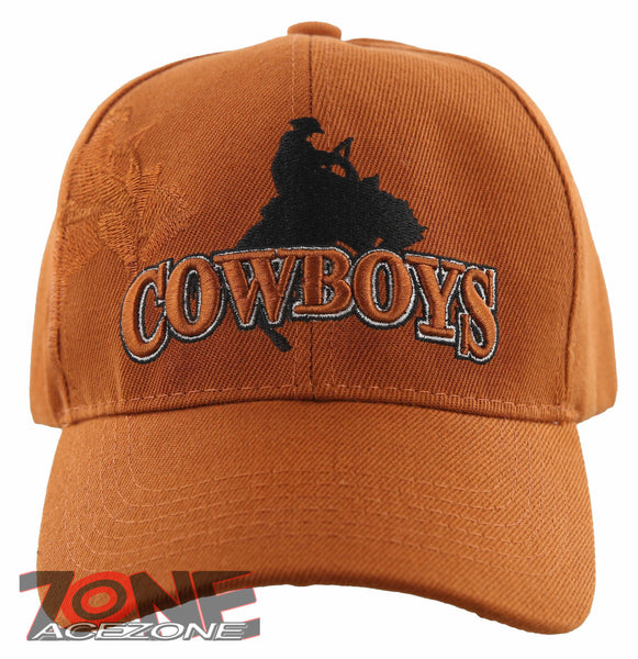 NEW! RODEO COWBOYS SHADOW CAP HAT ORANGE