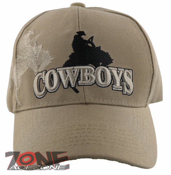 NEW! RODEO COWBOYS SHADOW CAP HAT TAN