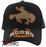 NEW! RODEO COWBOY HORSE BIG HORSESHOE CAP HAT BLACK