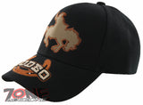 NEW! RODEO COWBOY HORSE BIG HORSESHOE CAP HAT BLACK