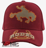 NEW! RODEO COWBOY HORSE BIG HORSESHOE CAP HAT BURGUNDY