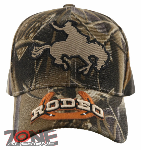 NEW! RODEO COWBOY HORSE BIG HORSESHOE CAP HAT CAMO