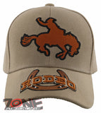 NEW! RODEO COWBOY HORSE BIG HORSESHOE CAP HAT TAN