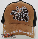 NEW! RODEO HORSE COWBOY FAUX LEATHER CAP HAT BLACK