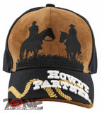 NEW! RODEO COWBOY HOWDY PARTNER FAUX LEATHER CAP HAT BLACK