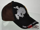 NEW! RODEO COWBOY HORSE 8 SECONDS FAUX LEATHER CAP HAT BLACK