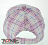 NEW! WESTERN TUFF COWGIRL COW GIRL GLITTER HORSE PLAID WHITE CAP HAT PINK