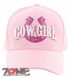 NEW! RODEO COWGIRL HORSESHOE BALL CAP HAT PINK