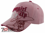 NEW! RODEO COWGIRL UP BOOT HAT COW GIRL CAP HAT PINK