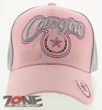 NEW! RODEO COWGIRL STAR STONES CAP HAT PINK GRAY