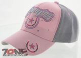 NEW! RODEO COWGIRL STAR STONES CAP HAT PINK GRAY