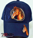 HORSE RODEO COWBOY COWGIRL CAP HAT NAVY