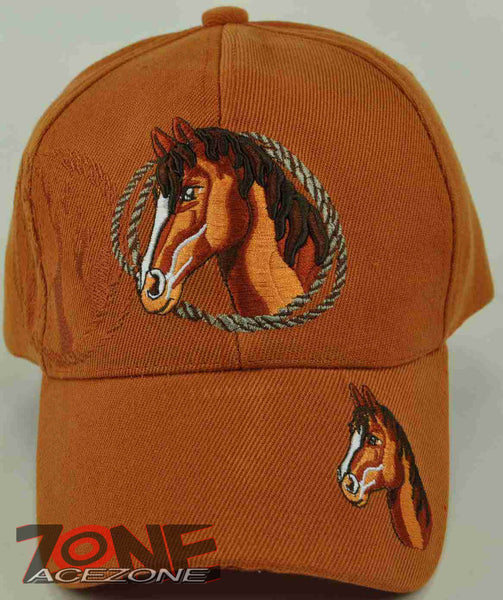 HORSE RODEO COWBOY COWGIRL CAP HAT ORANGE