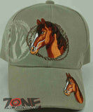 HORSE RODEO COWBOY COWGIRL CAP HAT TAN