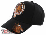NEW! HORSE BELT RODEO COWBOY COWGIRL BALL CAP HAT BLACK
