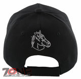 NEW! HORSE BELT RODEO COWBOY COWGIRL BALL CAP HAT BLACK