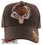 NEW! HORSE BELT RODEO COWBOY COWGIRL BALL CAP HAT BROWN