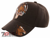 NEW! HORSE BELT RODEO COWBOY COWGIRL BALL CAP HAT BROWN