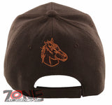 NEW! HORSE BELT RODEO COWBOY COWGIRL BALL CAP HAT BROWN