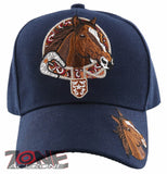 NEW! HORSE BELT RODEO COWBOY COWGIRL BALL CAP HAT NAVY