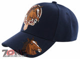 NEW! HORSE BELT RODEO COWBOY COWGIRL BALL CAP HAT NAVY