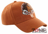 NEW! HORSE BELT RODEO COWBOY COWGIRL BALL CAP HAT ORANGE