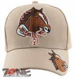 NEW! HORSE BELT RODEO COWBOY COWGIRL BALL CAP HAT TAN