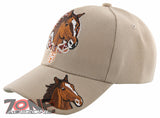 NEW! HORSE BELT RODEO COWBOY COWGIRL BALL CAP HAT TAN