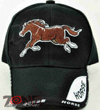 BROWN HORSE COWBOY COWGIRL CAP HAT BLACK