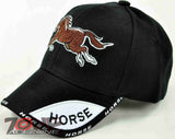 BROWN HORSE COWBOY COWGIRL CAP HAT BLACK