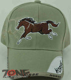 BROWN HORSE COWBOY COWGIRL CAP HAT TAN