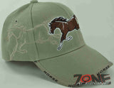BROWN HORSE COWBOY COWGIRL CAP HAT TAN